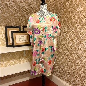Vintage Floral Nightgown Cinema Etoile Medium Satin Sleepwear House Dress